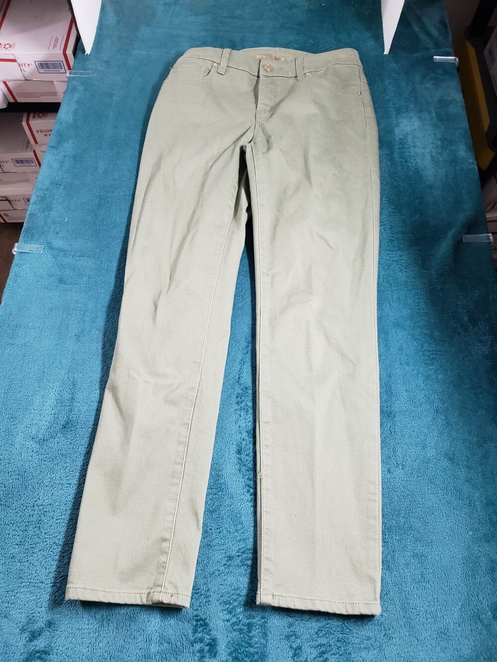 Chicos Jeans Size 00 US Size 2 Women Green Stretch Pants Girlfriend Ankle